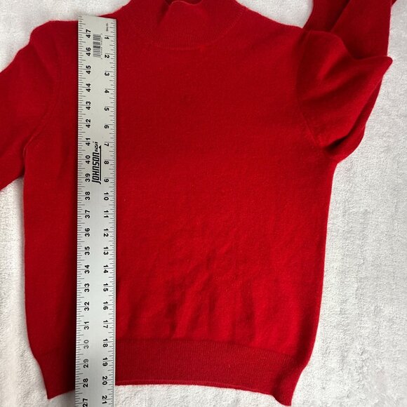 Charter Club Petite Womens Red Mock Neck Cashmere Sweater Size P/P Pullover Cozy - Picture 7 of 8